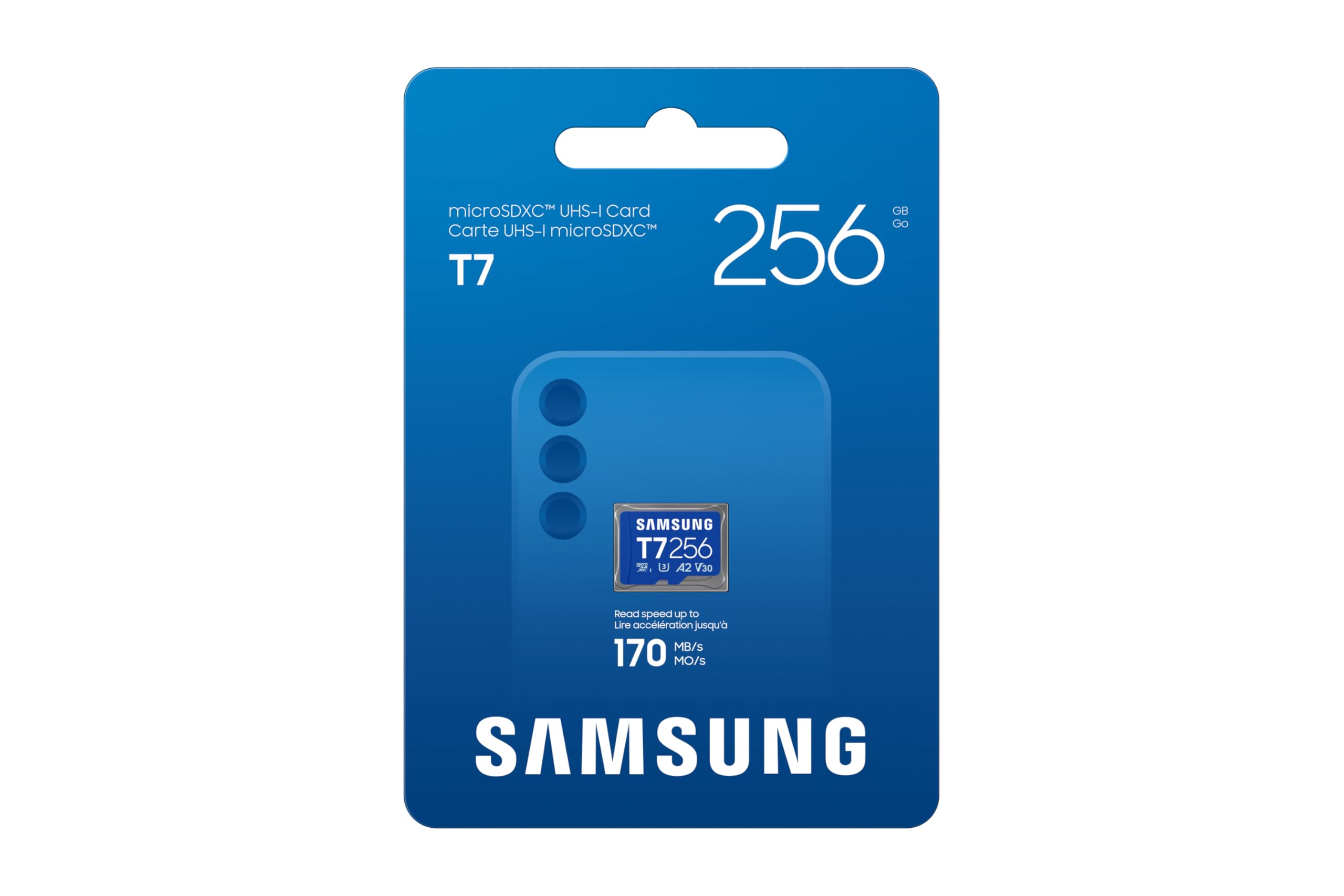 Samsung T7 Tarjeta microSD, 256 GB, UHS-I U3, Full HD y 4K UHD | Tarjeta de Memoria para Juegos en Smartphone, Tableta y Consola Portátil, Velocidad de Lectura 170 MB/s, MB-MB256T/WW