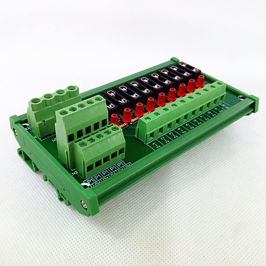 Fuse Module, 10 Position DIN Rail Mount Fuse Power Distribution Module