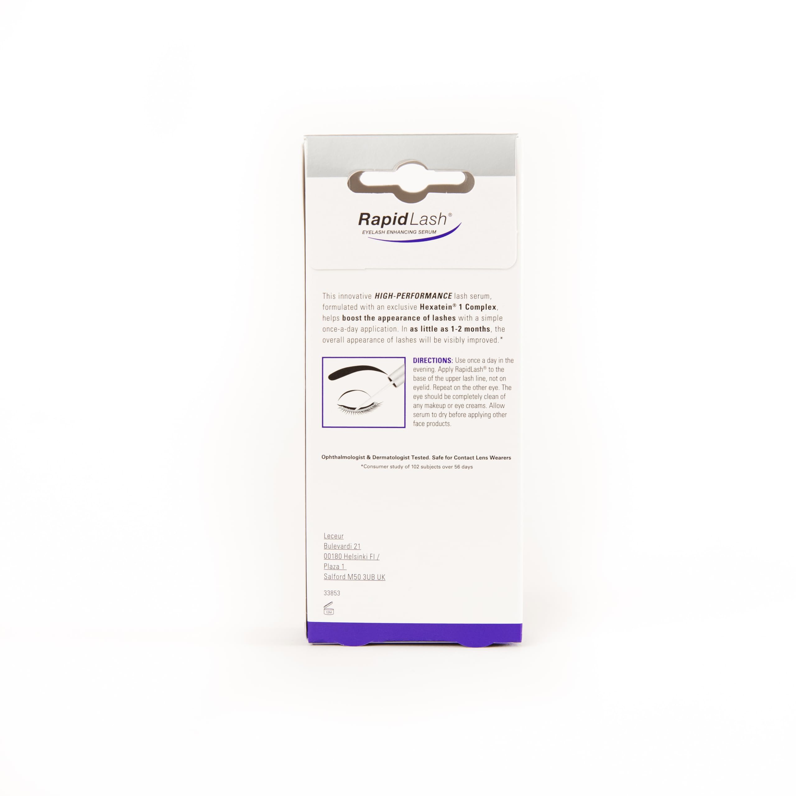 RapidLash® - Siero Potenziatore per Ciglia con Ingredienti Naturali, 3 ml. Intensificatore del look di ciglia lunghe, forti e dense in 4 settimane.