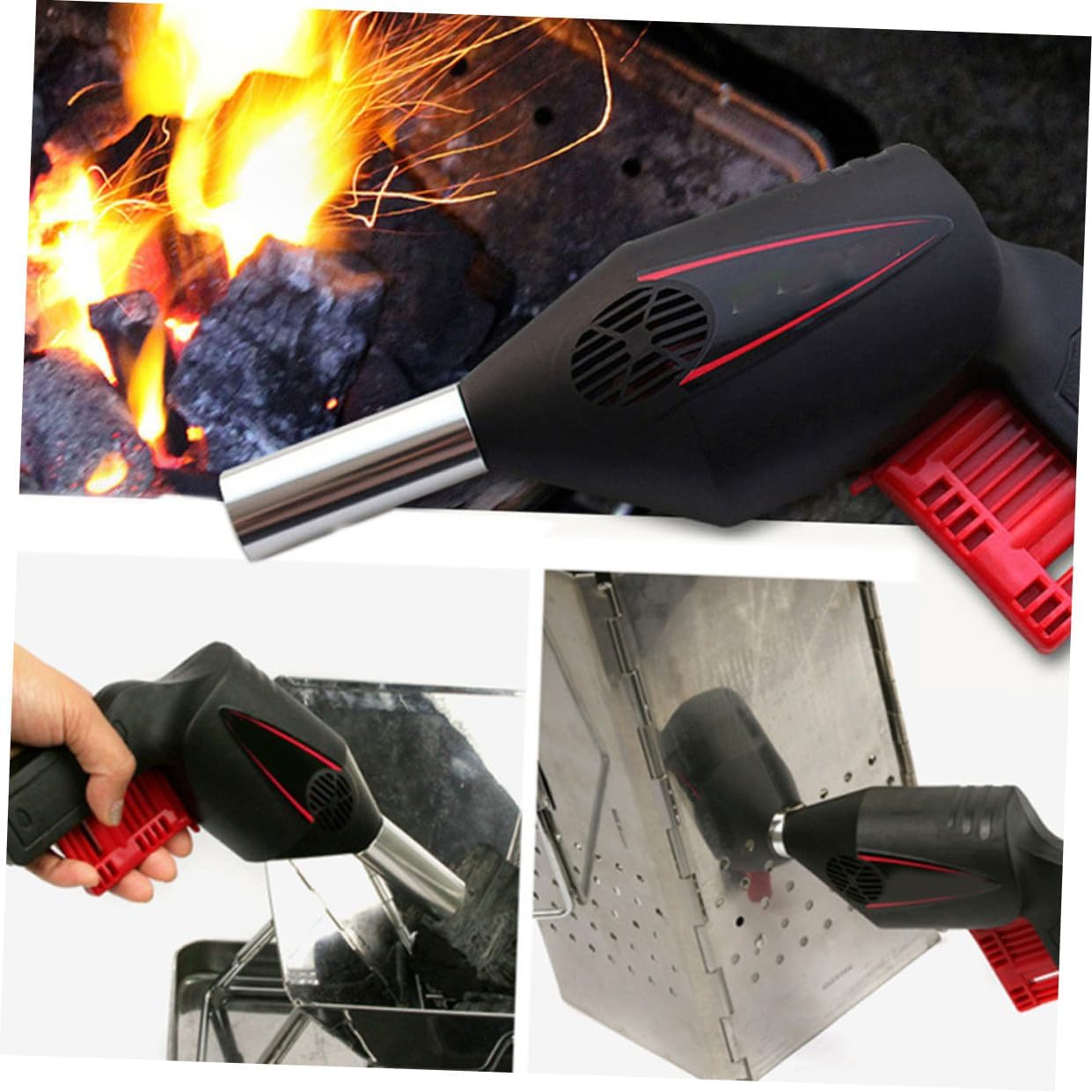 Portable Handheld Bbq Fire Blower for Outdoor Camping Cooking Fan, Manual Air Blower Tool for Barbecue Fireplace, Lightweight and Convenient Camping Fire Starter