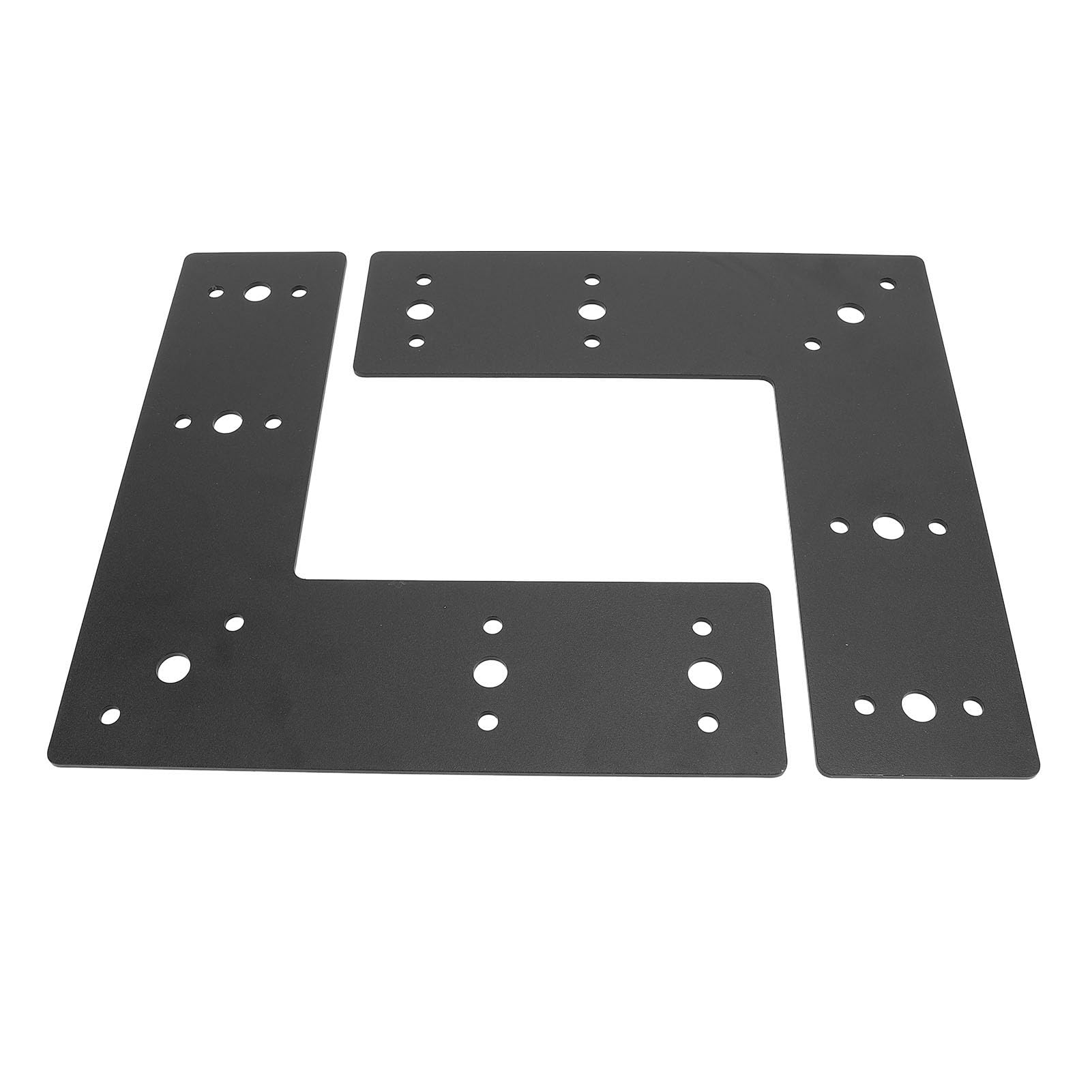Flache Halterungs-Patchplatte, 2 Stück, Schwarze L-Halterungen (für Holz), Edelstahlzwickel (flache Metallplatten Für Regale), Robuste Rechtwinklige Halterungen