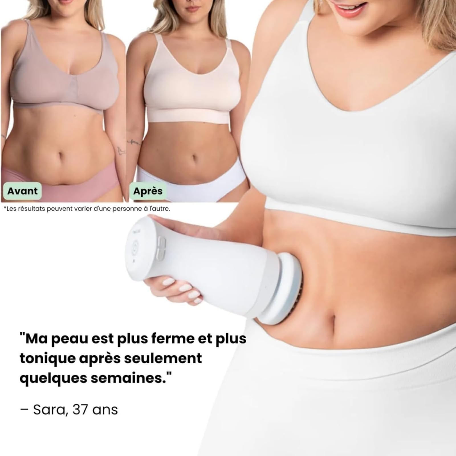 Sculpteur Pro Vulaura Anti Cellulite, Appareil de Massage Corps 3D à Oscillation avec 3 Pads, Masseur Beauté pour Abdomen Jambes Bras Fessiers Dos, Convient à un Usage Domestique