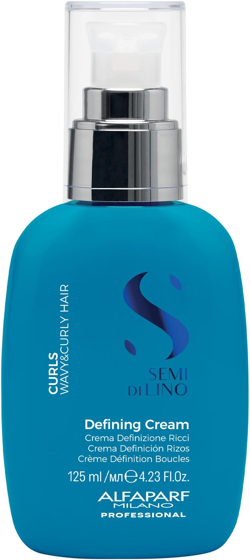Semi di Lino Curl Defining Cream - Lightweight Styling Lotion for Curly Hair - Defines, Hydrates, Separates, Nourishes, Conditions Curls - Reduces Frizz - Heat Protection (4.23 oz)