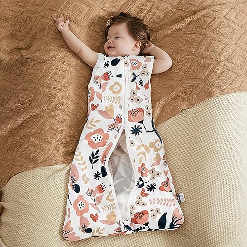 Image of HOUSABY Baby Wearable Blanket,Summer Cotton Sleep Sacks 1 Pack Unisex Toddler Sleeping Bag Sack, 0.5 TOG with 2-Way Zipper