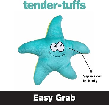 Snuggle Puppy Tender-Tuffs Easy Grab - 小さなきしむような柔らかいぬいぐるみ ヒトデ 犬のおもちゃ - 子犬や成犬に最適