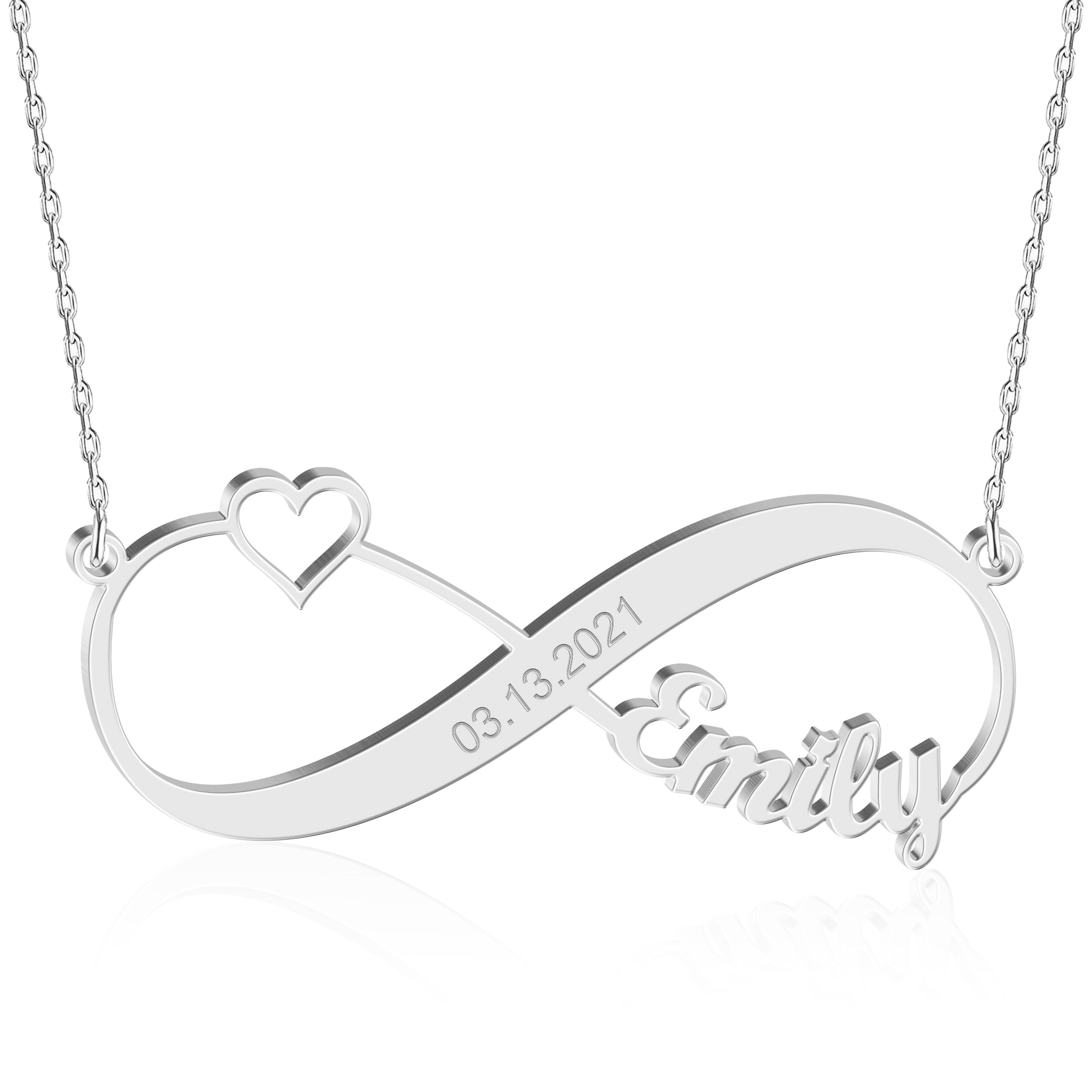 Custom Name Necklace - 925 Sterling Silver &amp; 316 Stainless Steel, 14 Fonts &amp; Multi-Language Options, 4 Colors, 5 Chain Styles, Personalized Gift with Premium Box