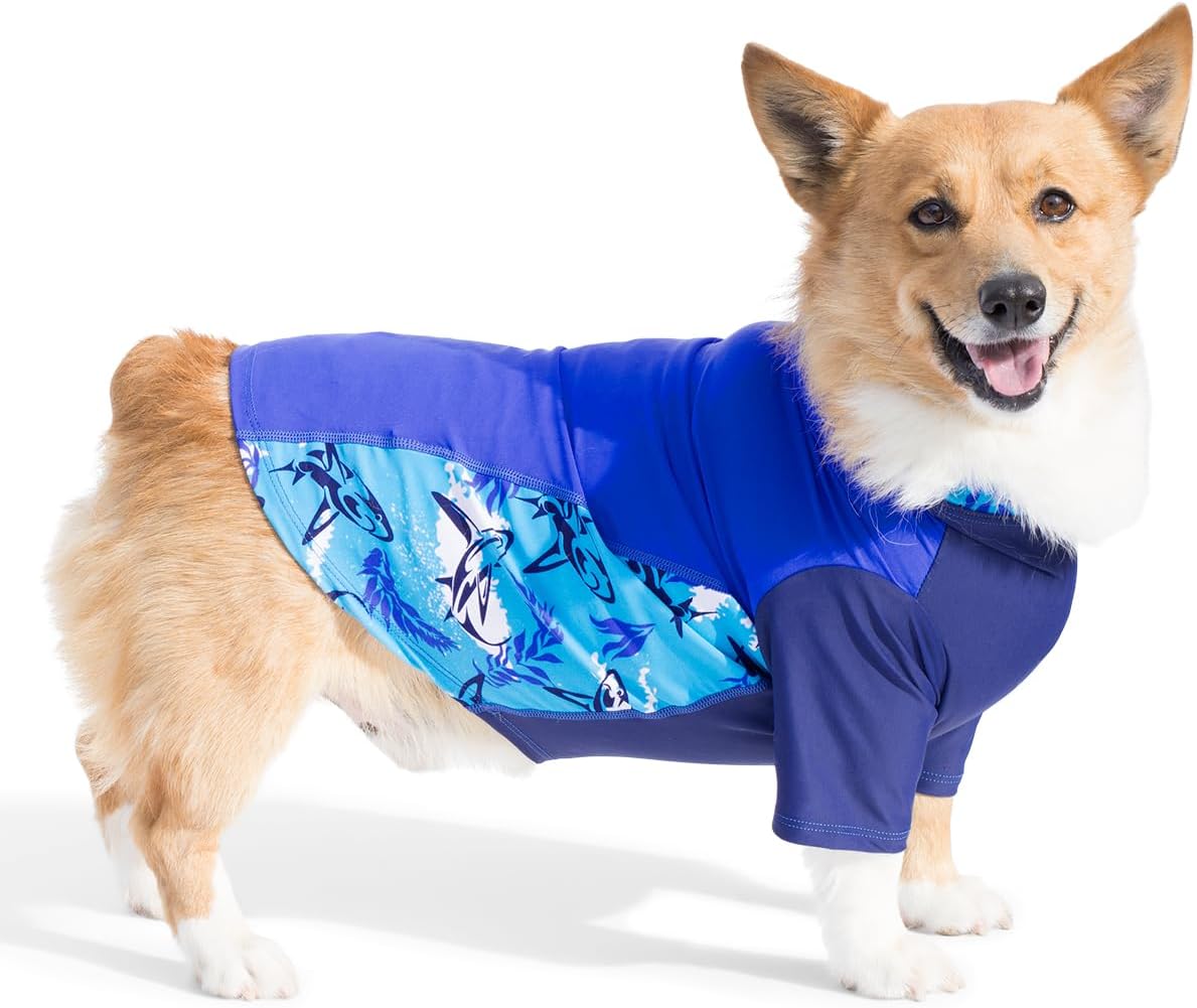 PlayaPup Dog Sun Shirt, USA Made (UPF 50+), Lago, 4X-Large