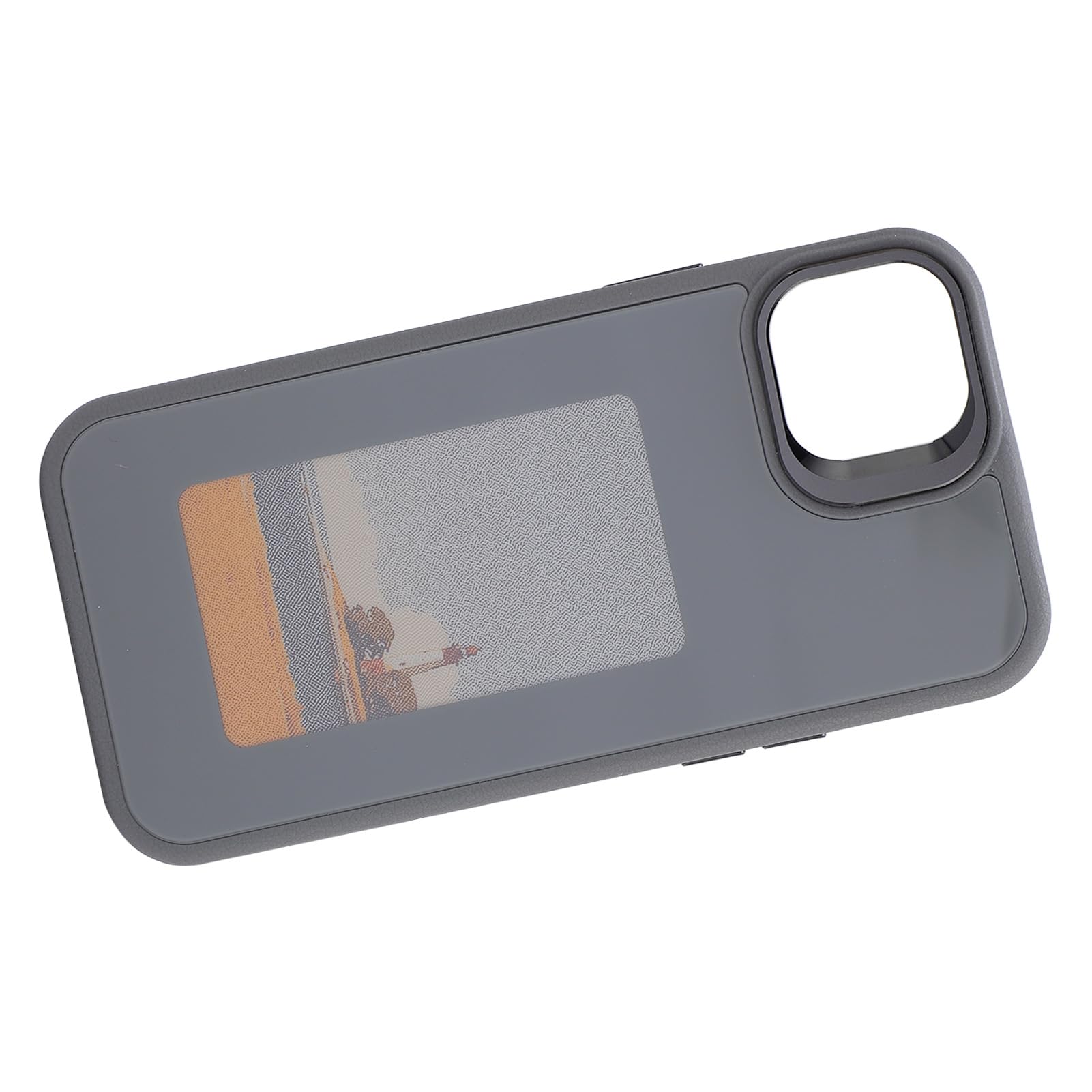 Cocoarm Caja del Teléfono con Pantalla de Tinta TPU y Aleación de Aluminio Caja del Teléfono Inteligente NFC Pantalla de Fotos DIY Soporte de Lente Anti Caída para 14 Plus para Viajes, Trabajo, Uso