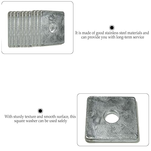 Miniatura 3 de Roujiatk - Juego de placas cuadradas de acero galvanizado de 58 pulgadas para instalación de fijación de fijación, 58 x 3 x 3 pulgadas, 10 paquetes