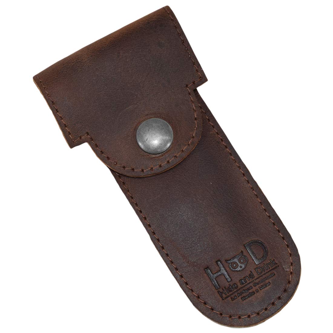 Hide & Drink, Leather Double Edge Protector Case, Barber Razor Sheath, Safety Cover, Travel & Commuter Essentials, Portable Carry Bag, Vintage, Handmade :: Bourbon Brown (Bourbon Brown)