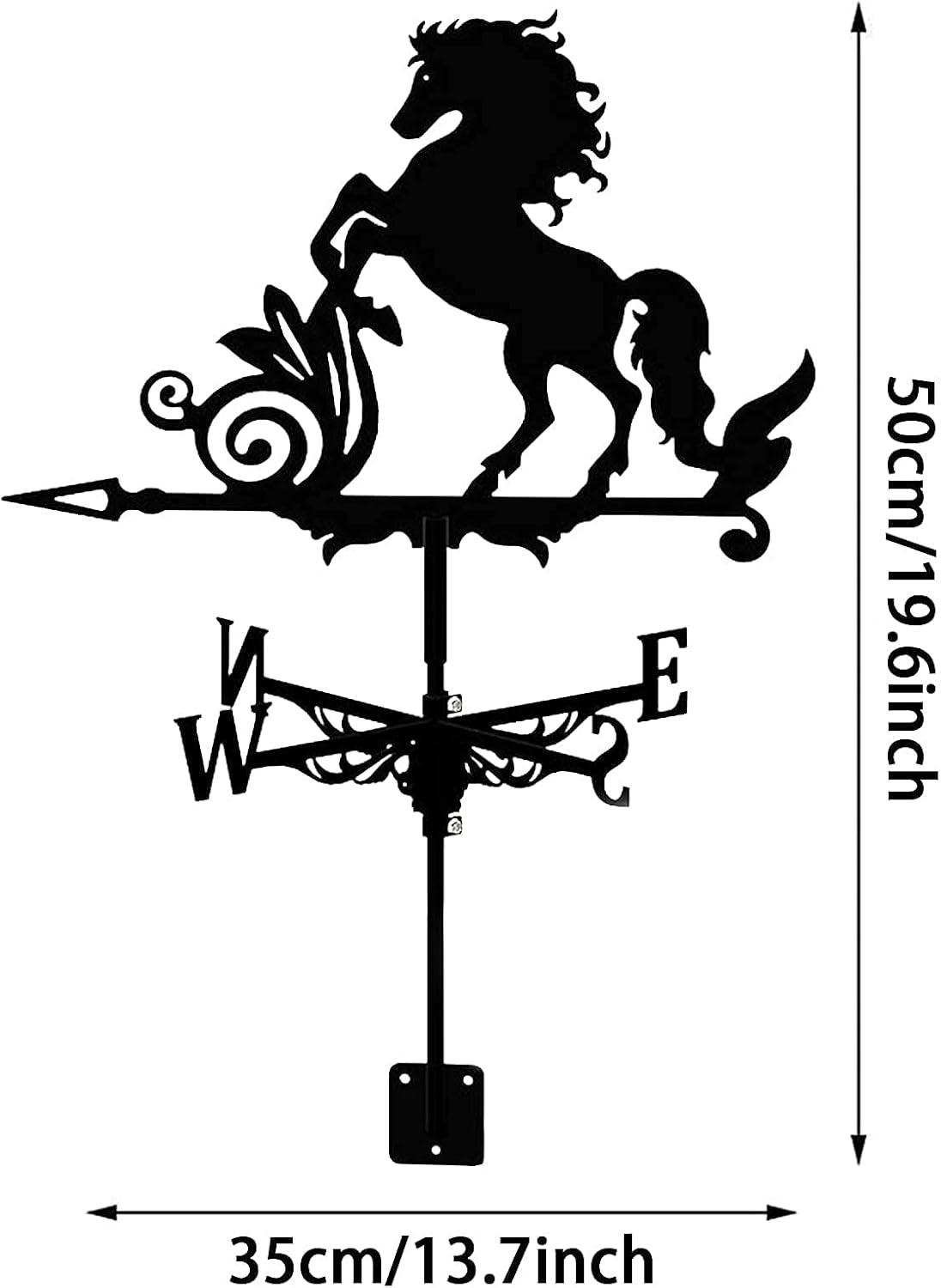 Weather Vane for Garden Metal Weathervane Outdoor Farm Roof Weather Vane for Roofs Mustang Weathervane Garden Yard Patio Decor