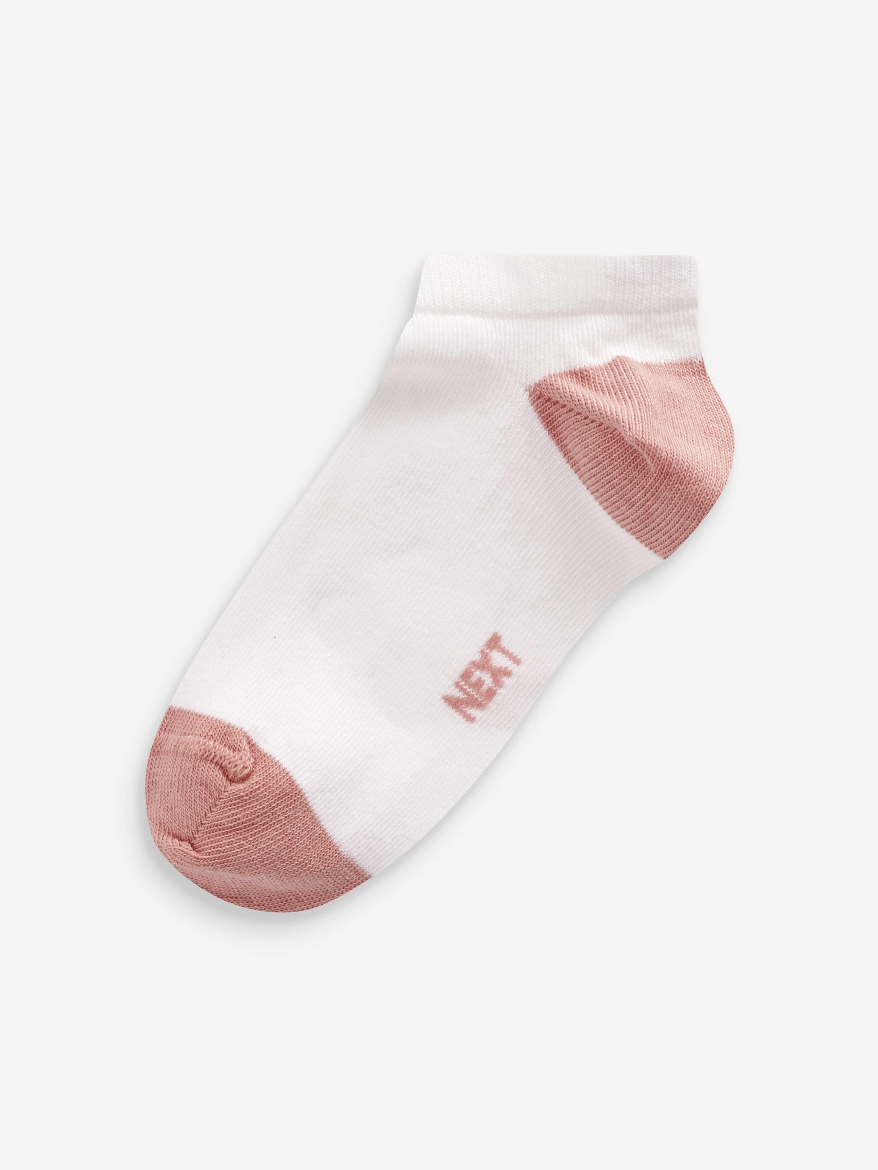 NEXT Jungen Sneaker-Socken mit hohem Baumwollanteil, 7er-Pack White/Bright Heel and Toe 26.5-30.5