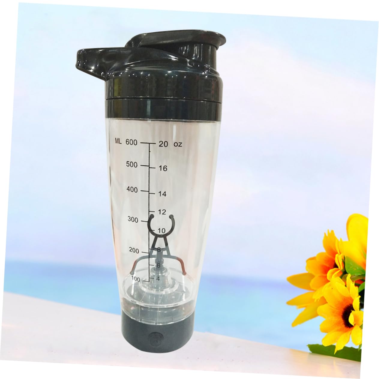 Alipis Elektrischer Shaker 600ml aus Pp, Batteriebetriebene Rührflasche