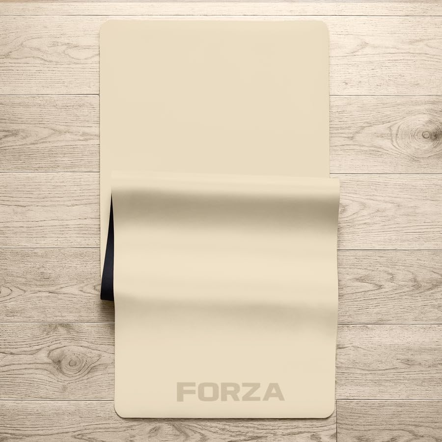 FORZA Tapis de yoga en polyuréthane de qualité supérieure antidérapant et caoutchouc naturel, extra adhérent, rembourré et durable, pour yoga, pilates, étirements et mobilité