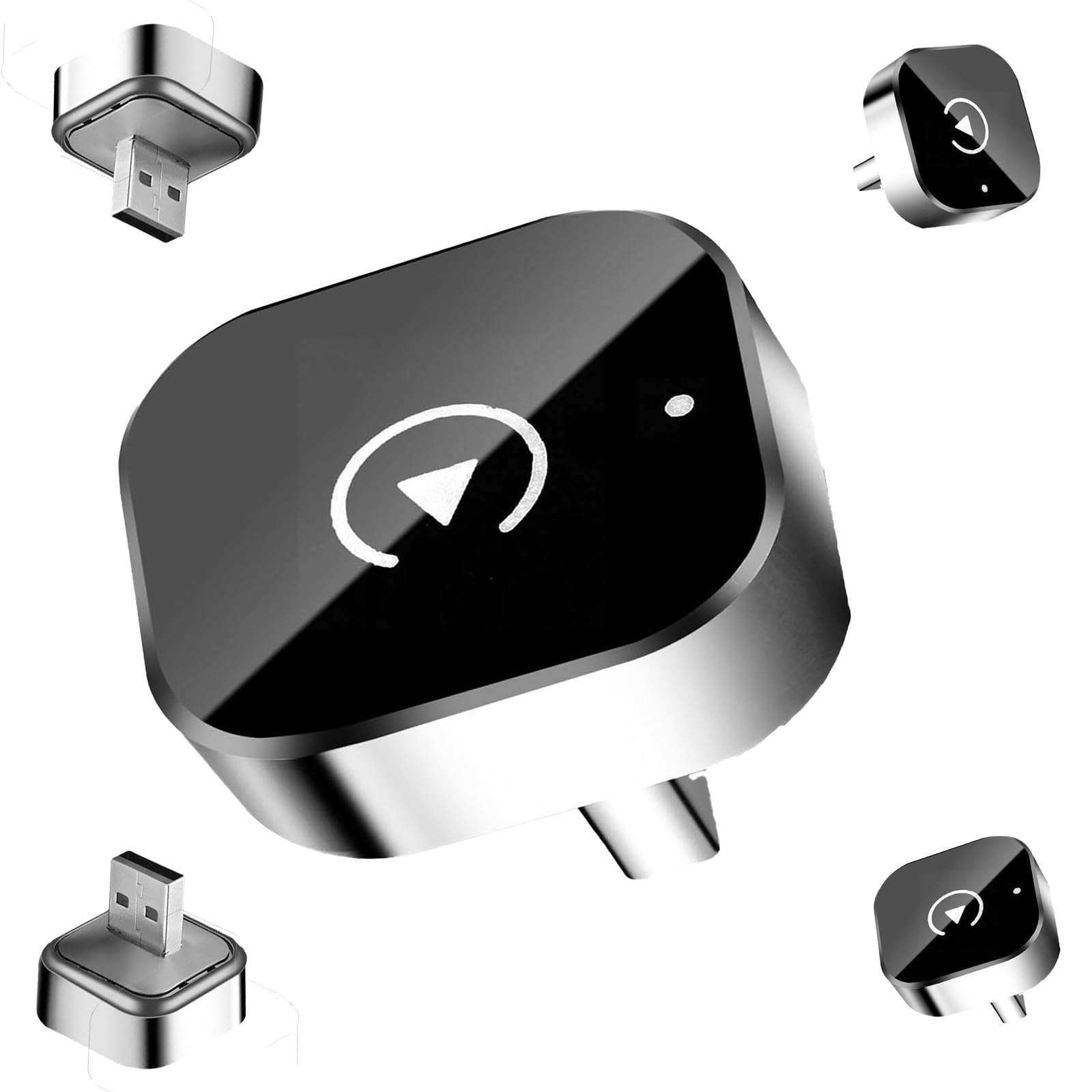 2026 Adaptador inalámbrico CarPlay 2 en 1, Mini Adaptador inalámbrico, CarPlay y Android Auto, sin latencia, diseño Mini USB,Accesorios para Coche, Compatible con iPhone y Android