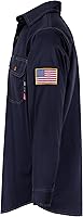 Vista 5 de BOCOMAL Camisas FR para hombre, resistentes al fuego, peso ligero, NFPA2112, camisa de soldadura ignífuga, acabado repelente al agua y al aceite