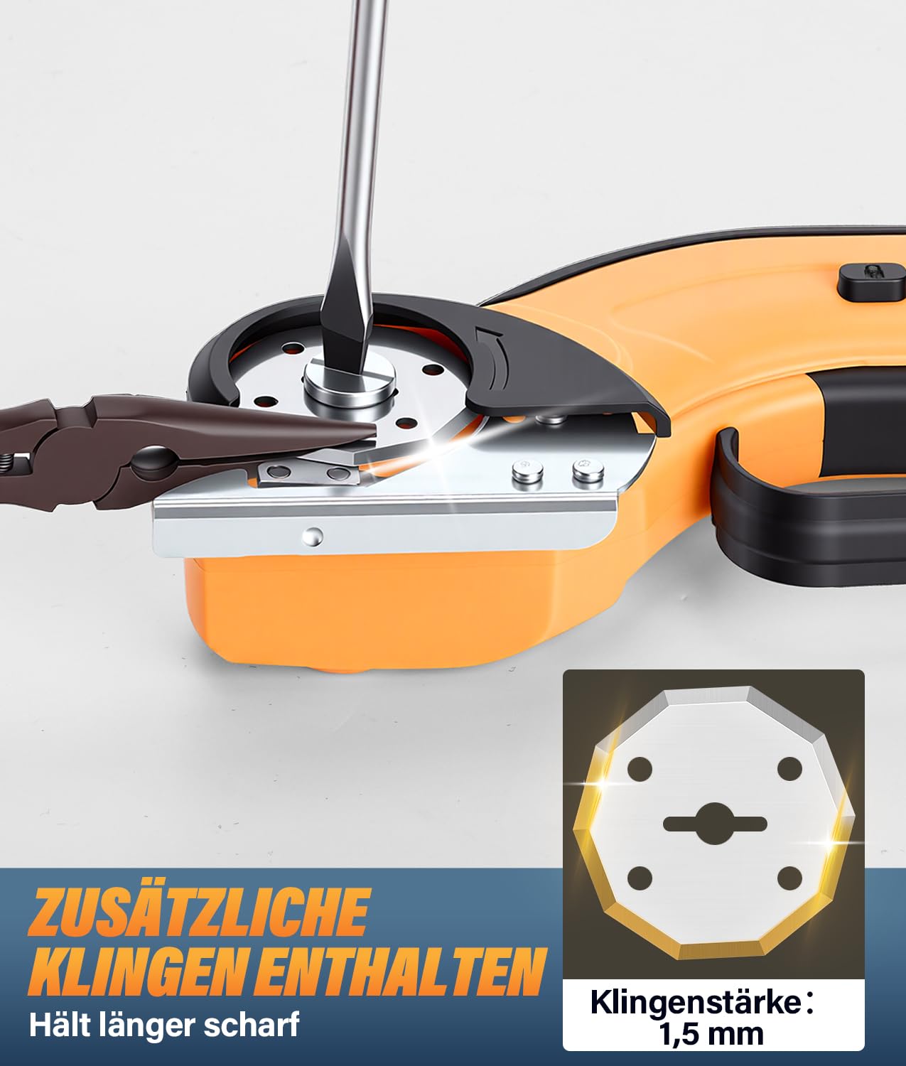 PAHTTO Kartonschneider elektrisch Schere mit Handgriff, Kabellose Rollschneider Akku-Universalschneider Rotationsschneider für Papier, Pappe, Teppich, Leder, Filz, Stoff