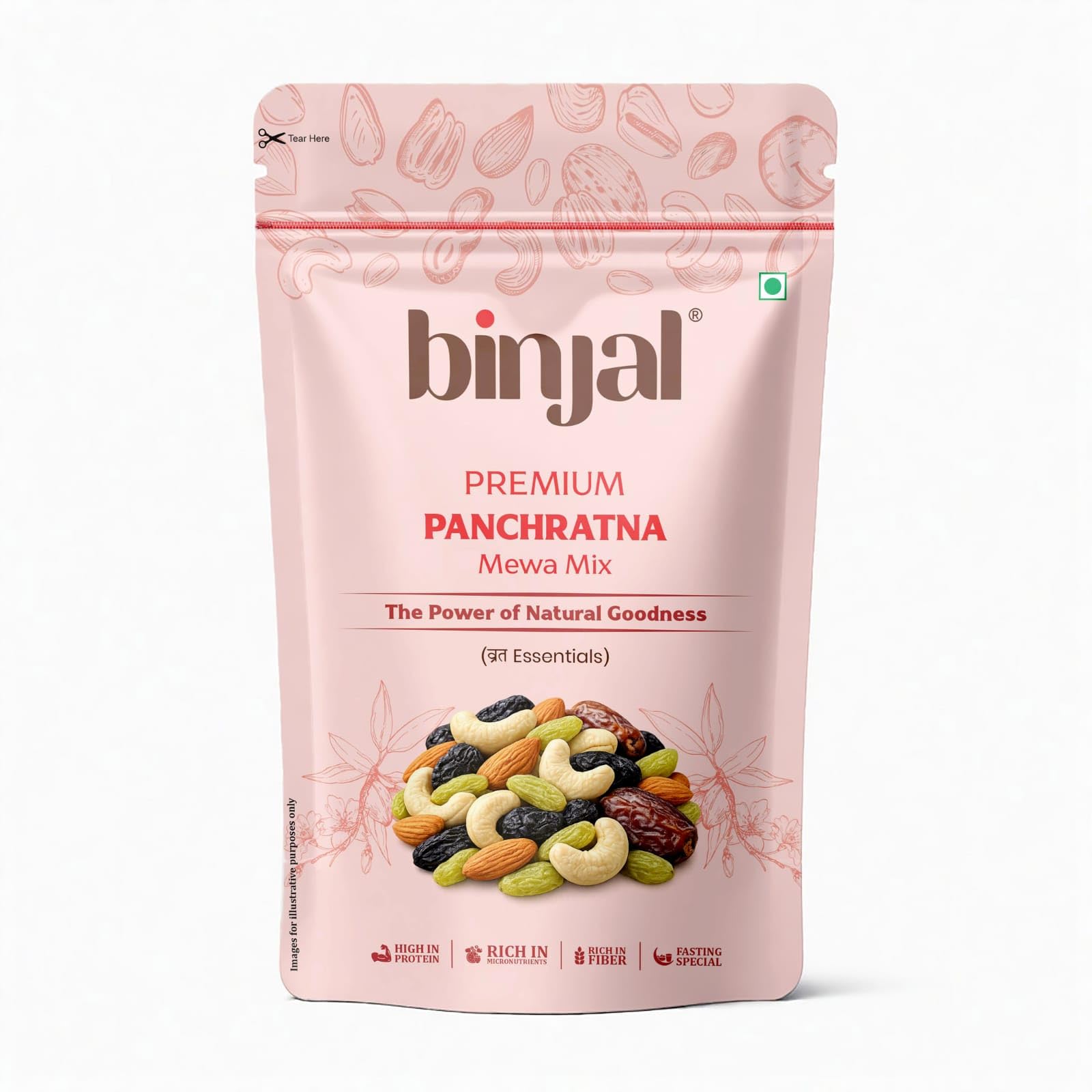 binjal Premium Panchratna Mewa Mix | Dry Fruits Mix with Cashews Almonds Raisins & Dates | High Protein Rich Fiber Healthy Mixed Dry Fruits Snack (200g Pack of 1)-image-39