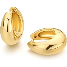 FRUMOS 18K Gold Plated Huggie Hoop Earrings for Women, 925 Sterling Silver Post, Hypoallergenic Small Earrings