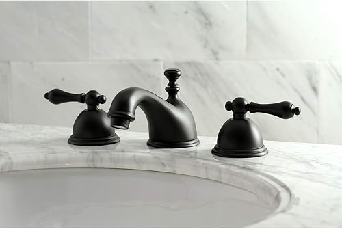 Miniatura 10 de Kingston Brass KS3962AL Restauración grifo de lavabo generalizado con manija de palanca de metal, latón pulido, centro ajustable de 8 pulgadas