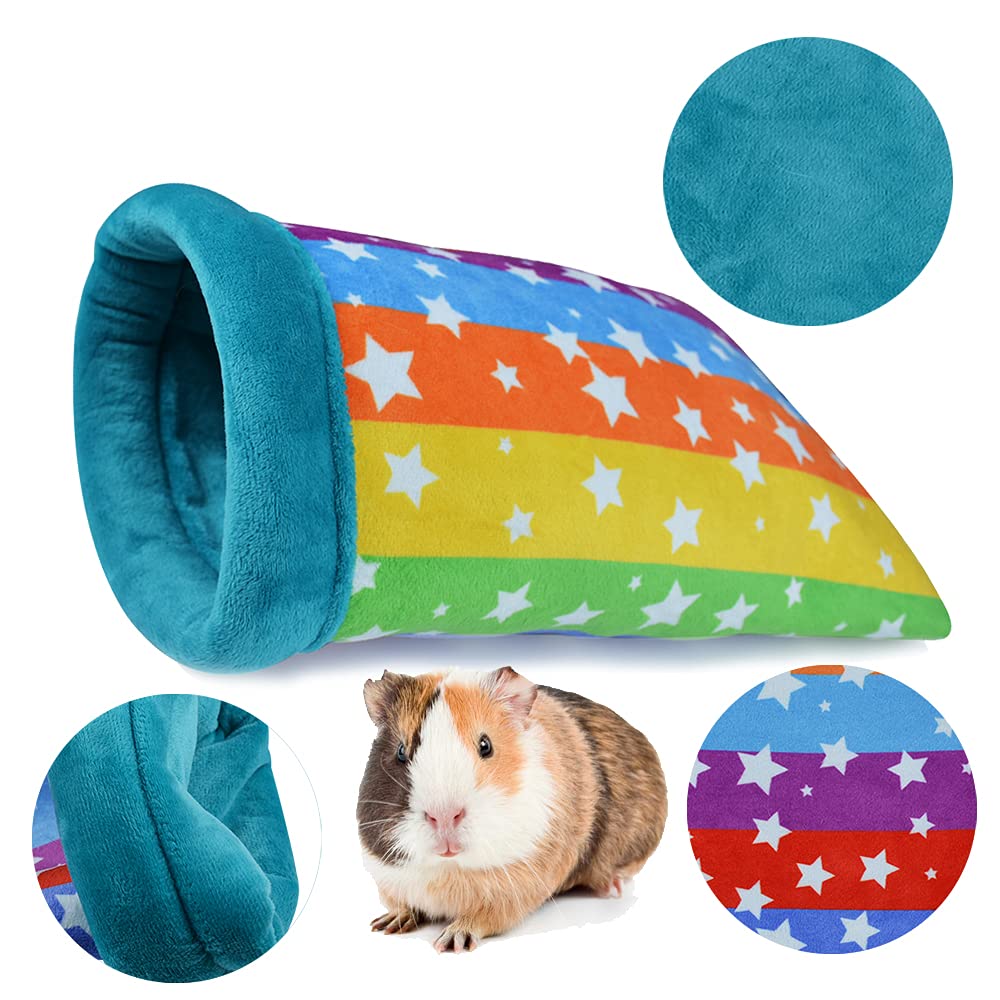Hamster-Schlafsack, HOMEYA für kleine Haustiere, weiches Flanell, Hausbett, Nest, Verstecktasche, Schlafbett für Igel, Eichhörnchen, Hasen, Ratten, warmes Käfig-Dekorationszubehör (35.6x27.9 cm)