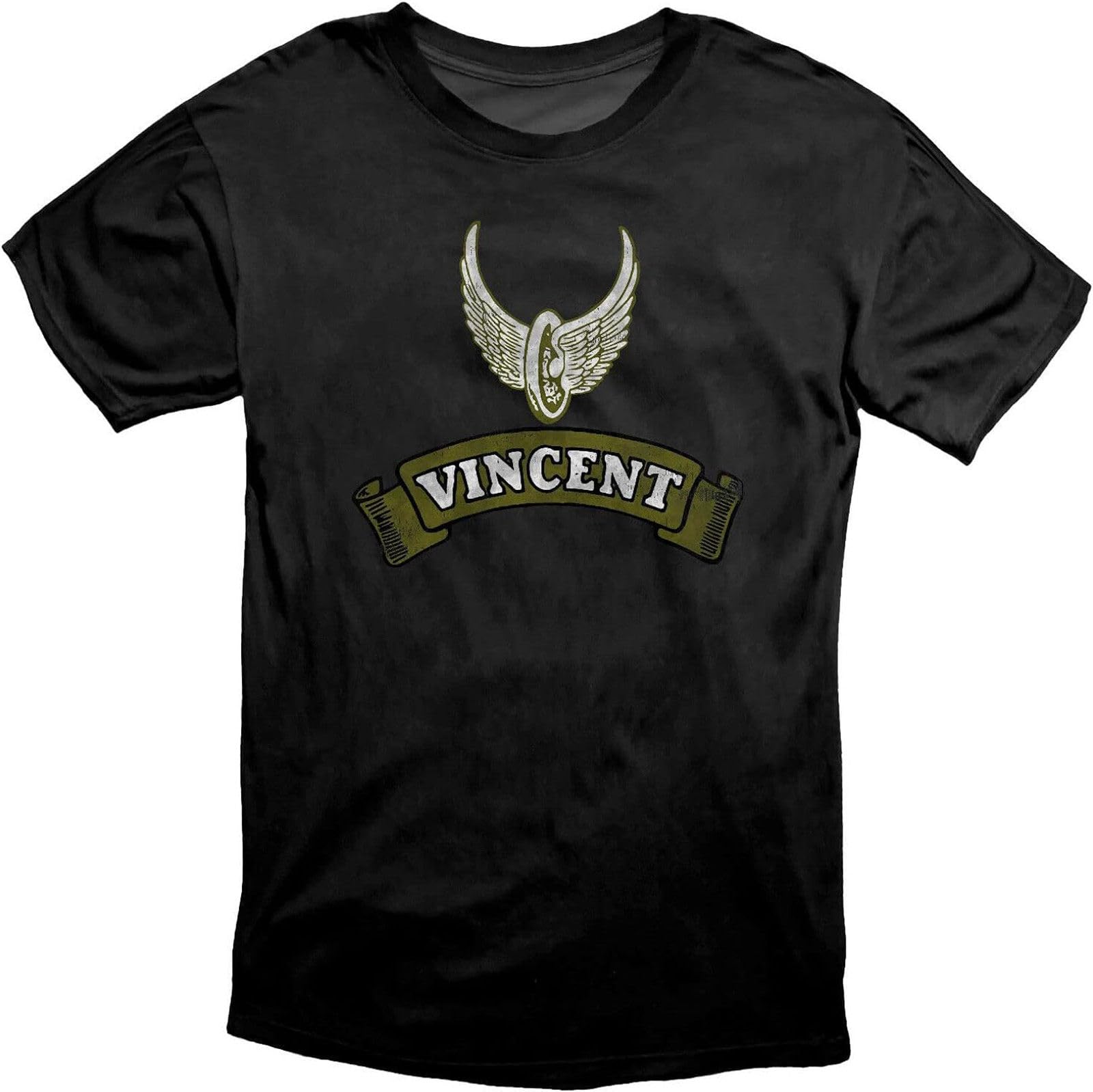 Vincent Vintage Style Motorcycle Mens T Shirt Black