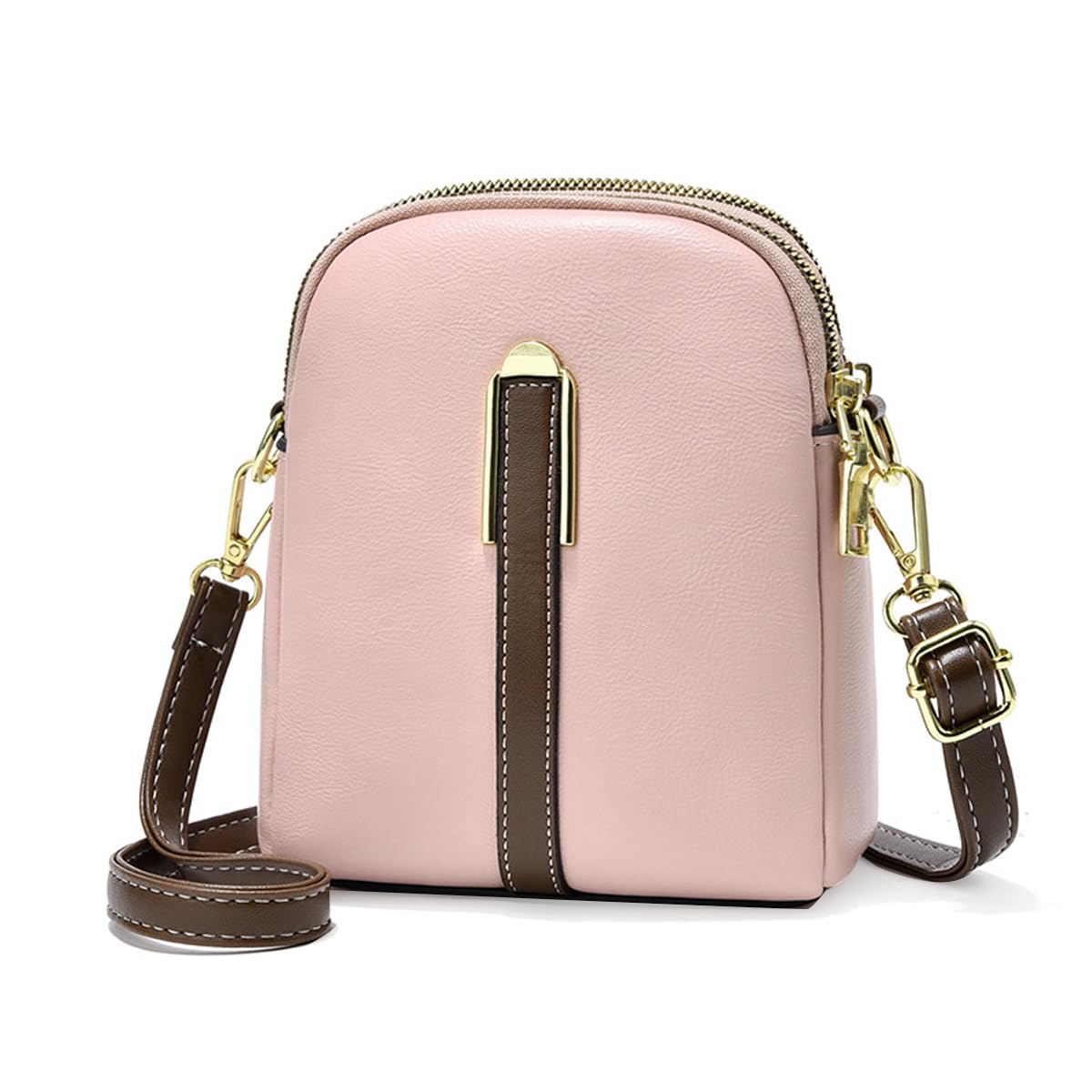 PALAY® Sling Bag Stylish PU Women Crossbody Bag Phone Bag Double Layer Daily Bag with Detachable Shoulder Belt Casual Shoulder Bag with Zipper Pouches Gift for Women, Pink (B0CKVYW7C2) Amazon Price History, Amazon Price Tracker