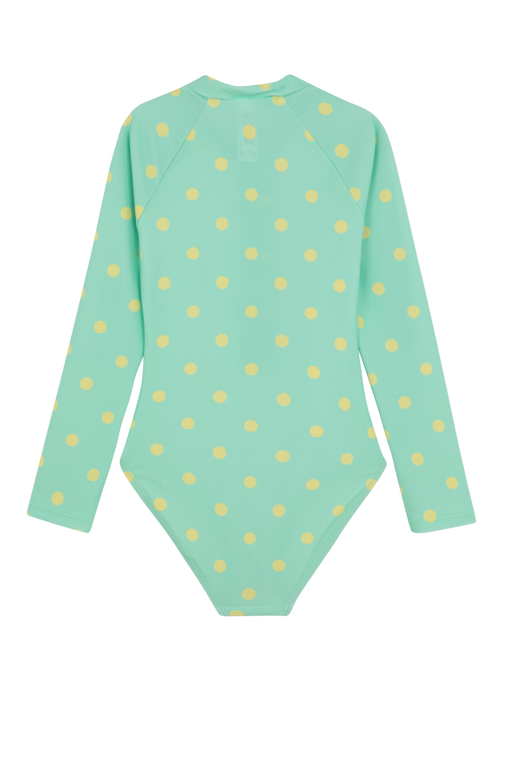 Gottex Girls Kids Long Sleeve Zip Front One Piece Swimsuit Chlorine Fade Resistant and Built-in UPF UV Protection, Green