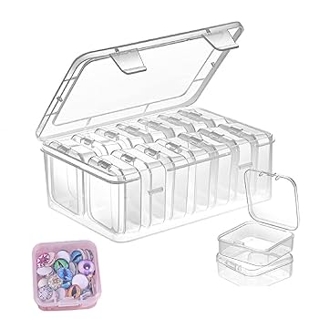 AIページ・小物4点 Amazon | Dekori 小分け容器 ビーズケース 小分け 透明 四角型