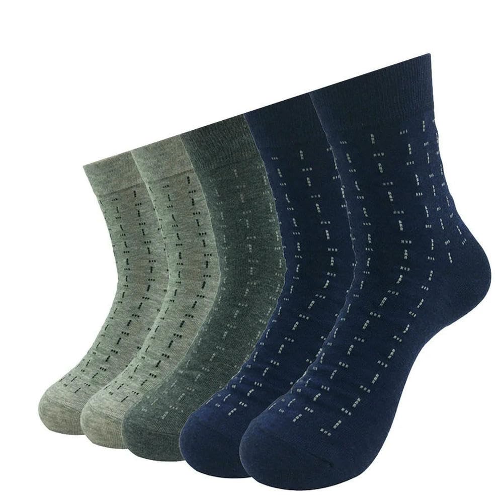 5 Paar lange Socken für Herren, gestreift, Baumwolle, atmungsaktiv, ideal für Arbeit, Ehemann oder Vater, 14 Stile