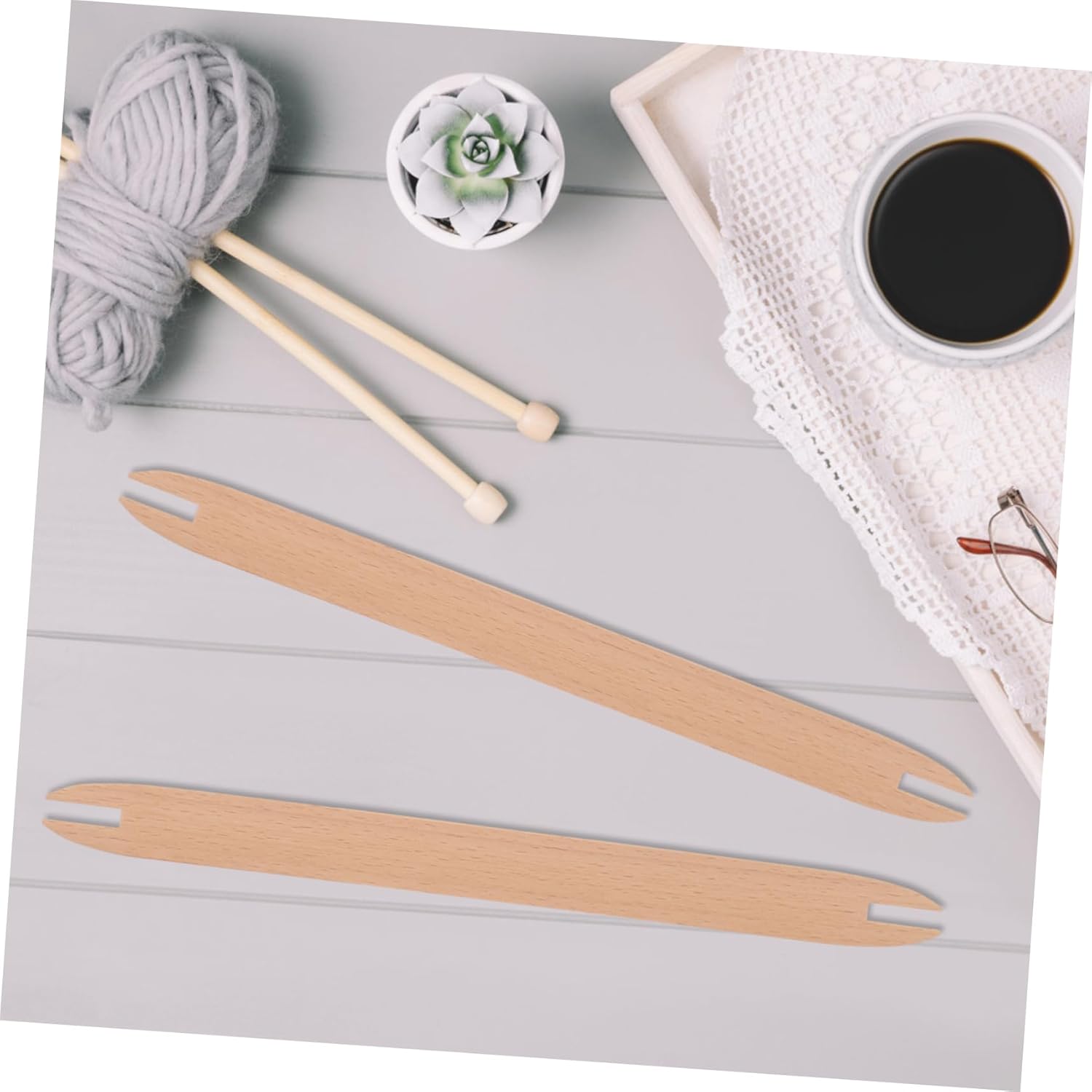 DOITOOL 10pcs Wooden Weaving Shuttles Large and Small Knitting Tools for Crafts for Sweaters Scarves and Tapestry Projects