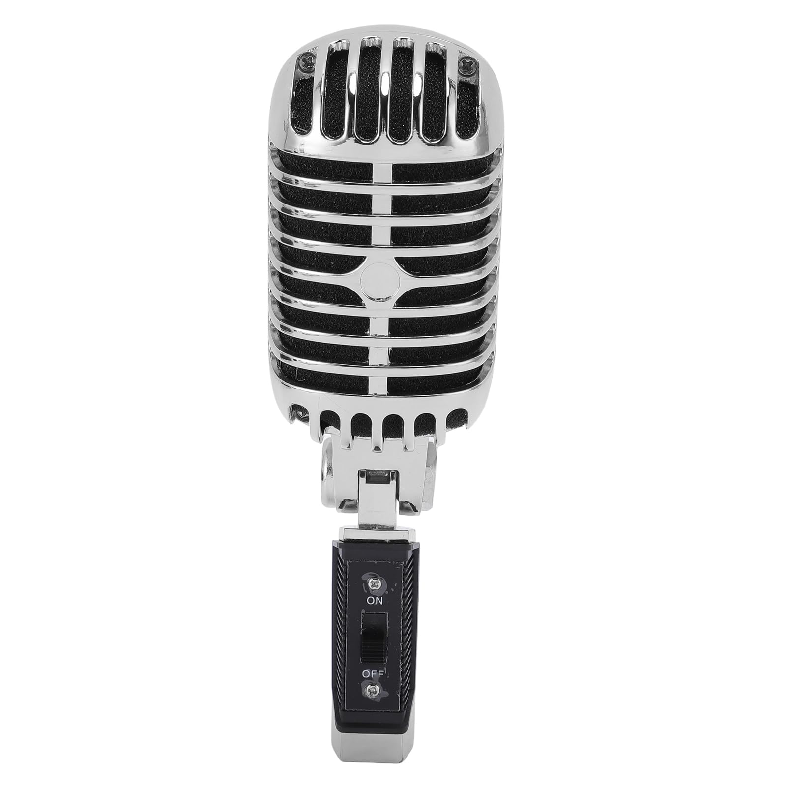 Fabater Micrófono Dinámico, Micrófono de Escenario con Patrón de Captación Cardioide, Vocal de Mano con Estructura de Aleación de Zinc a Prueba de Golpes para Grabación de Estudio en (Silver)