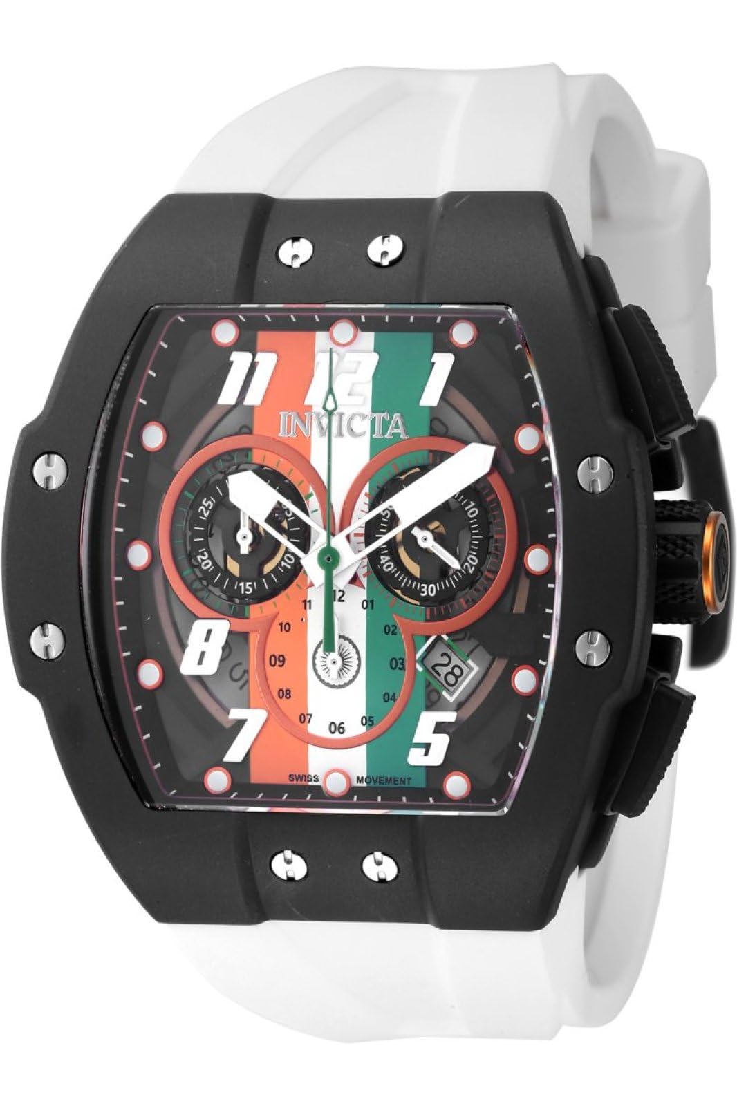 Invicta Silicone Exclusive India Limited Eidtion Chronograph Quartz Multicolour Dial Analog Watch - For Men 47574 (B0D5DGJZ4S) Amazon Price History, Amazon Price Tracker