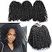 6 Small Bundles Marlybob Crochet Hair Afro Kinky Curly Hair Crochet Braids Curly Crochet Braiding Hair Synthetic Hair Extension (1B#)
