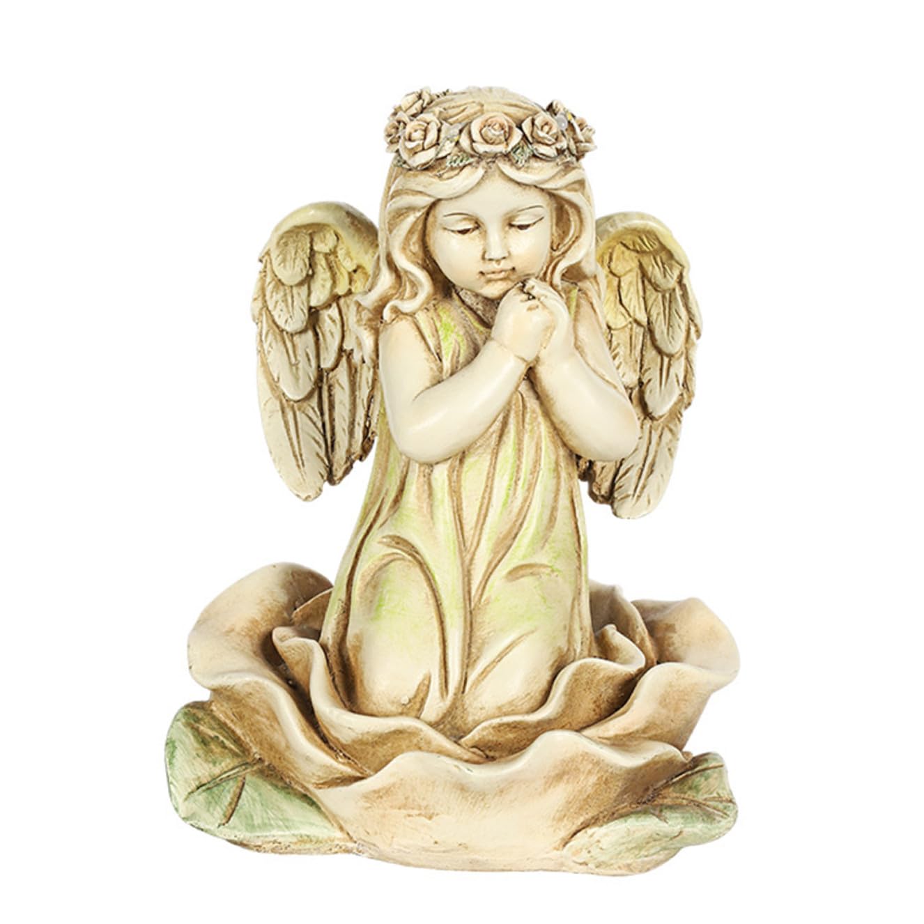 Ange décoratif en résine LED et fée des fleurs pour jardin et bureau