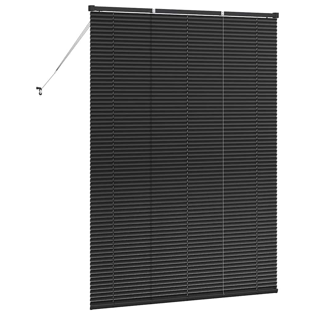 Moderne Fensterjalousie, Schwarz, Aluminium Matt, 135x175 cm, Manuell, Langlebig, für Wohnzimmer Schlafzimmer, verstellbare Lichtkontrolle