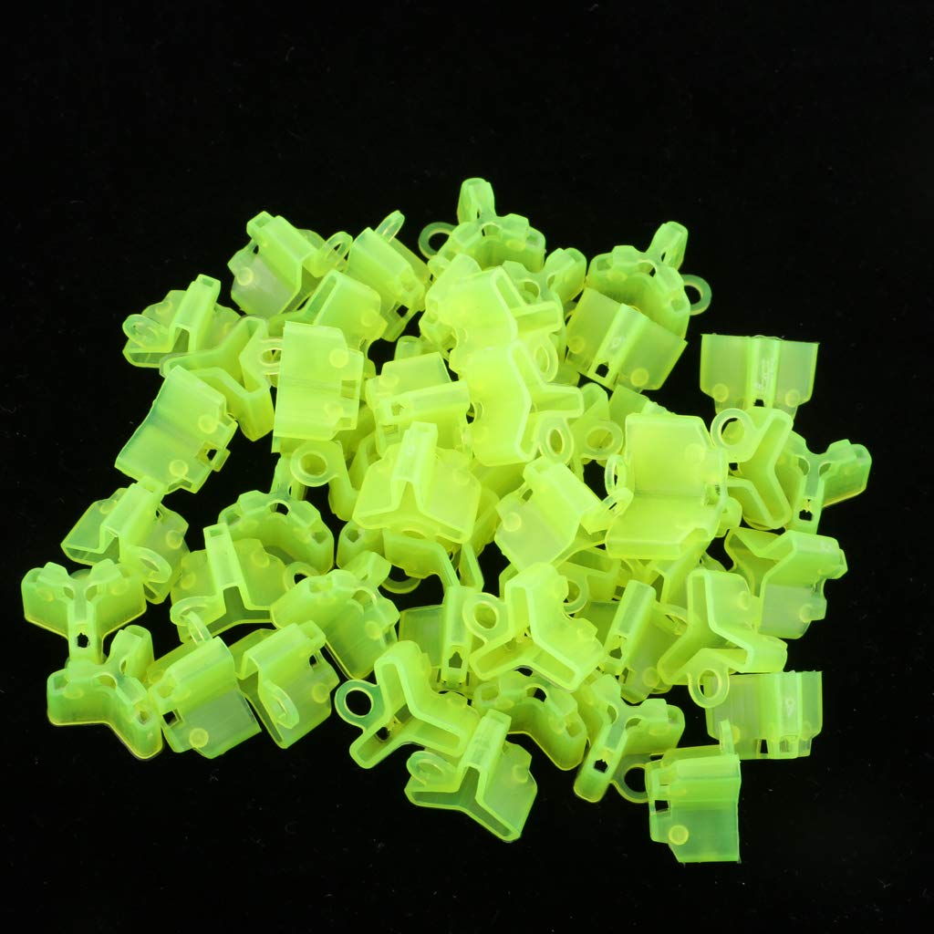 50 Pezzi Giallo Chiaro Plastica Pesca Treble Ami Coperture Protettive 1 cm