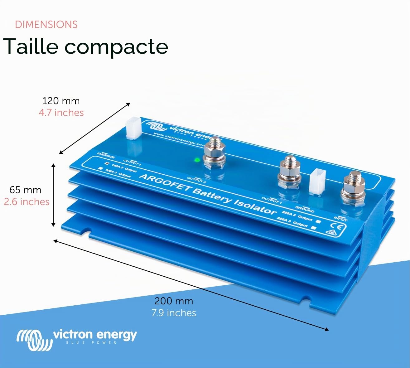 Victron Energy Argofet Répartiteurs de Batteries 100-2AC (2 Batteries 100 Amp)