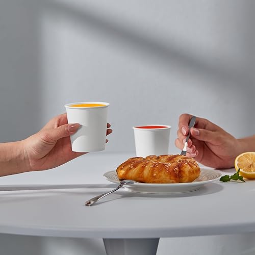 Miniatura 5 de JOLLY PARTY Paquete de 300 tazas de café de papel desechables de 4 onzas, tazas de bebida calientefría para agua, tazas de café de papel, tazas de