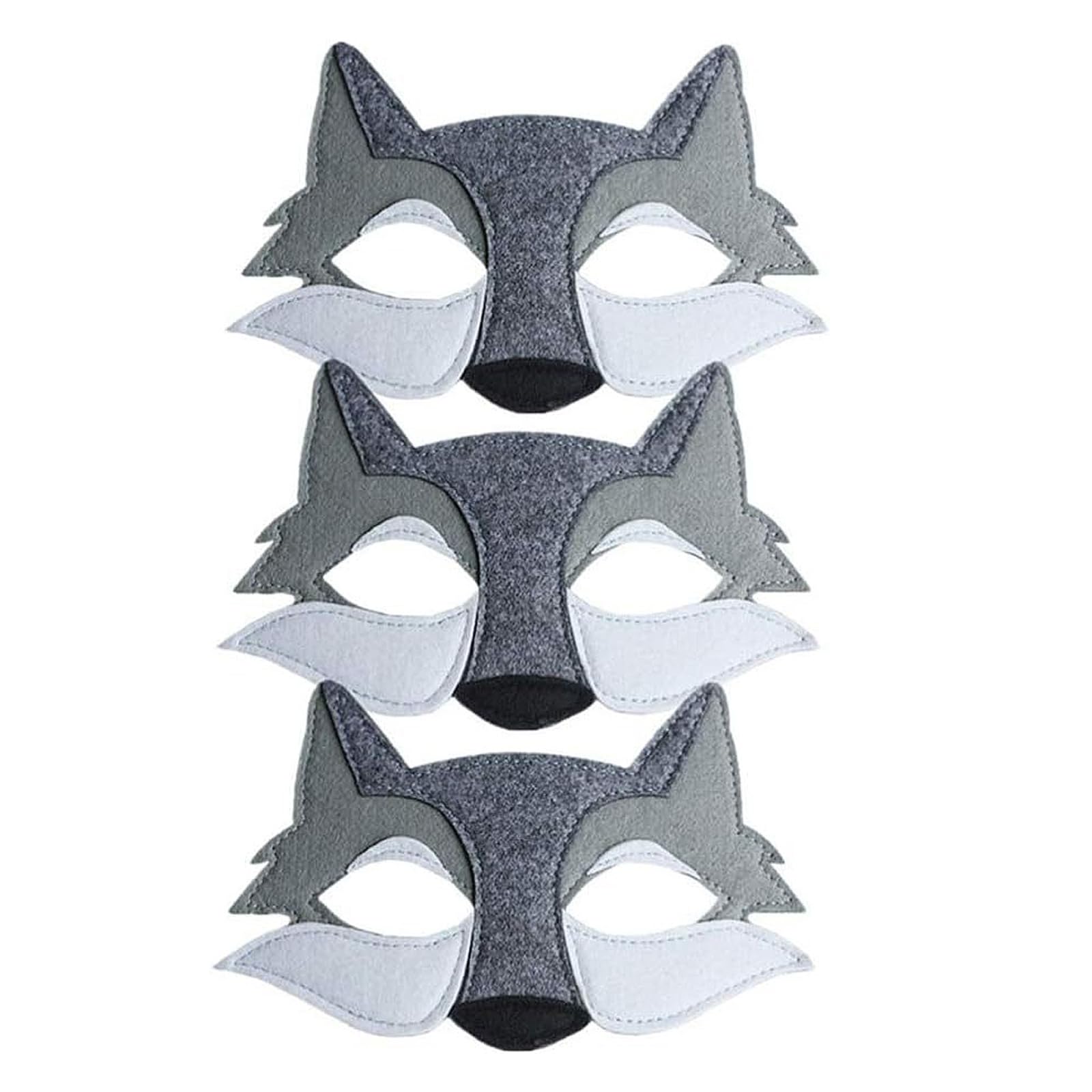 BQWanFA Cosplay Face Cover Dress up 3pcs Mask Wolf Mask Cosplay Supplies Cosplay Accessories Wolf Half Face Mask Cosplay Dress up Face Mask