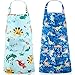 Geyoga 2 Delantales de Dinosaurio de Niños Delantal de Cocina con Bolsillos de Dibujos Animados de Niños Delantales de Chef Cocina de Dinosaurio Lindo para Niños 3-5 años (19,3 x 18,9 Pulgadas)