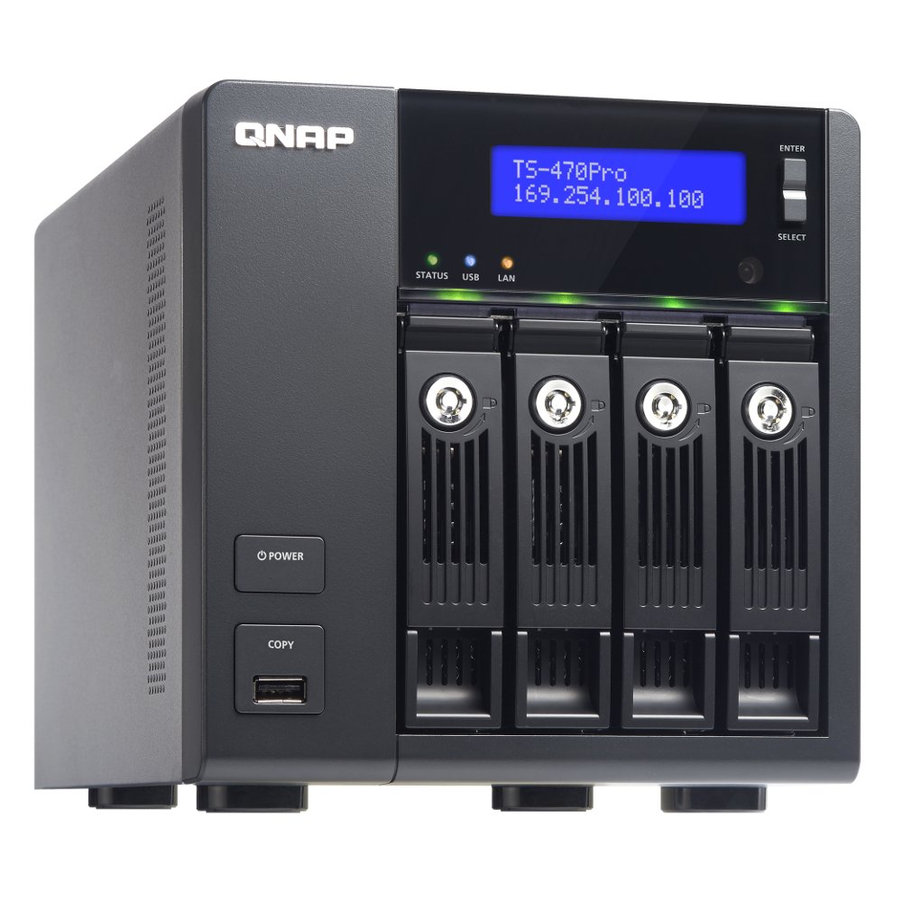 Qnap TS-470PRO Serveur de stockage NAS 4 baies Noir boîtier vide