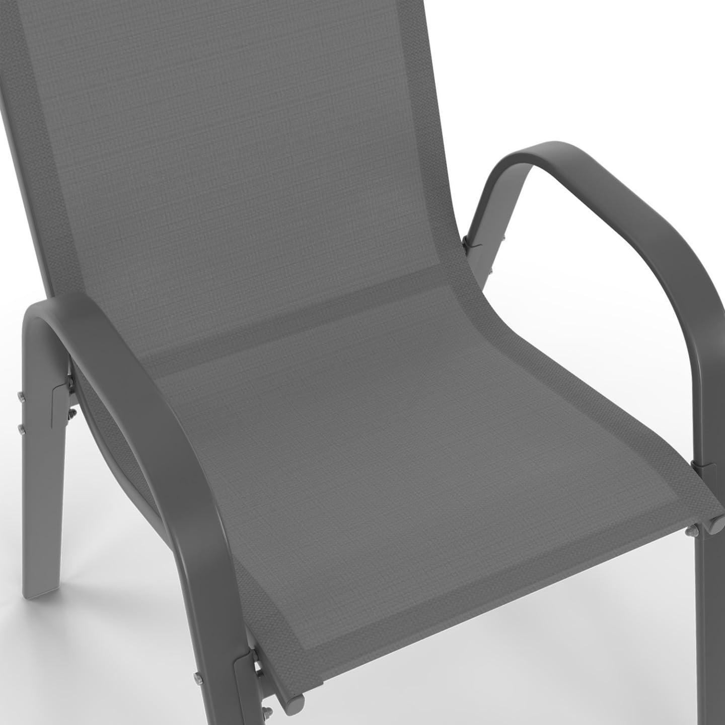 IDMarket - Salon de Jardin Madrid Table Extensible 135-270 CM et 12 chaises empilables Gris Anthracite