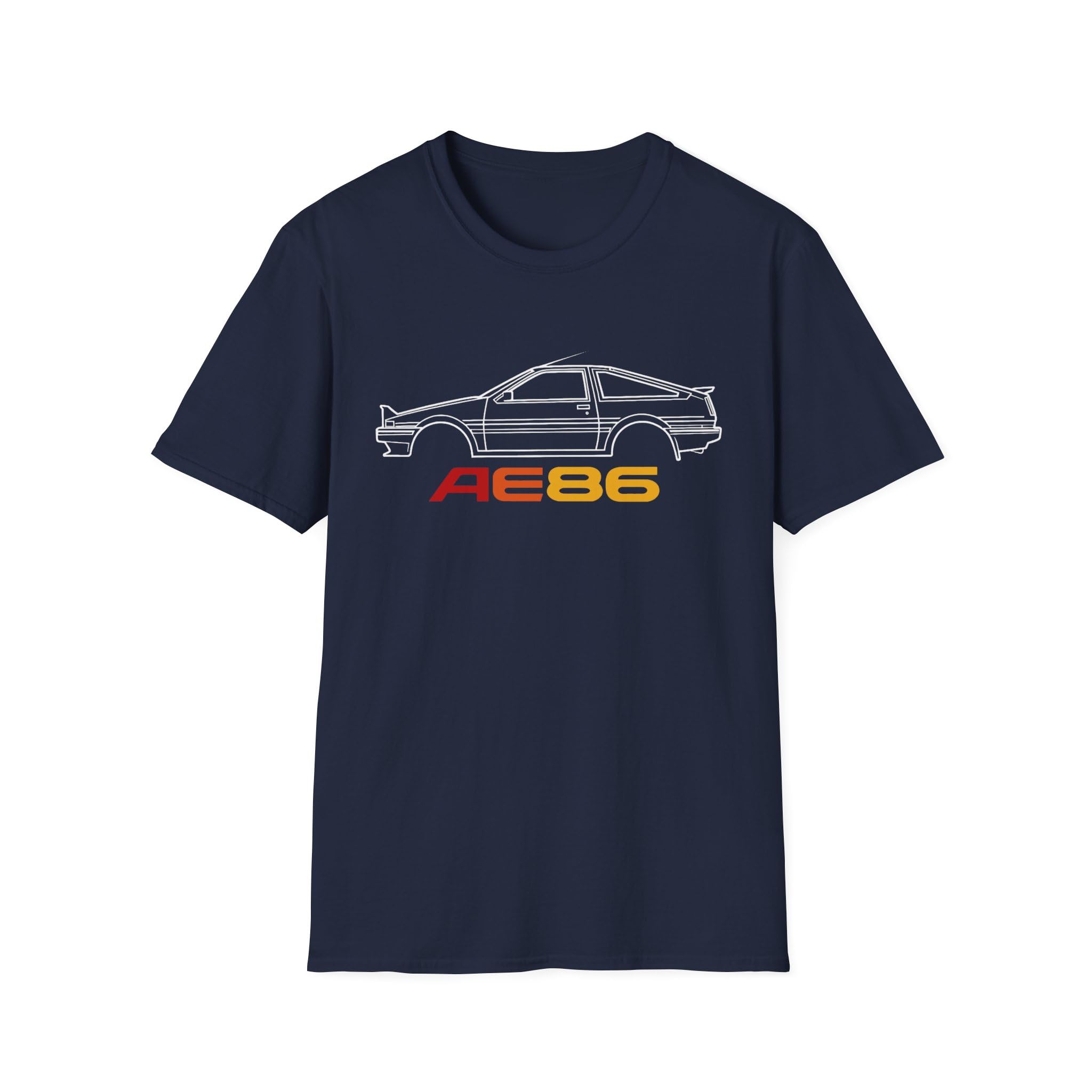 1986 AE86 Trueno zarys sylwetka JDM klasyczna koszulka samochodowa linia sztuka godło dla fanów prezent