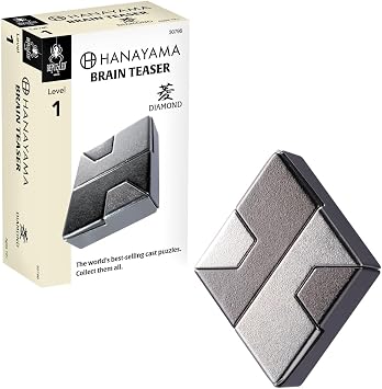 BePuzzled | Diamond Hanayama Metal Brainteaser Puzzle Mensa Rated Level 1, for Ages 12 and Up
