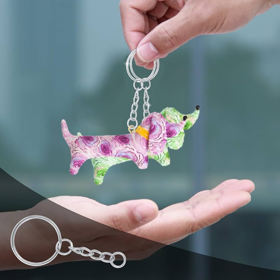 70 Anelli Portachiavi Con Catena | In Metallo Argentato | Per DIY, Organizzazione Chiavi E Craft - Foto 3