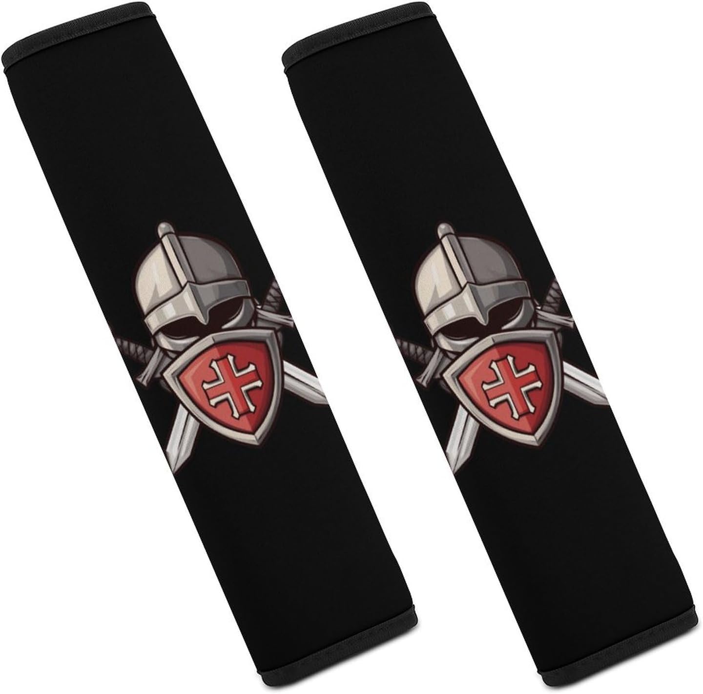 Templar Helmet Crosss And Sword Medieval Crusader Car Seat Strap Covers Soft Seat Strap Shoulder Pads Seatbelt Covers for All Car Seats 2PCS