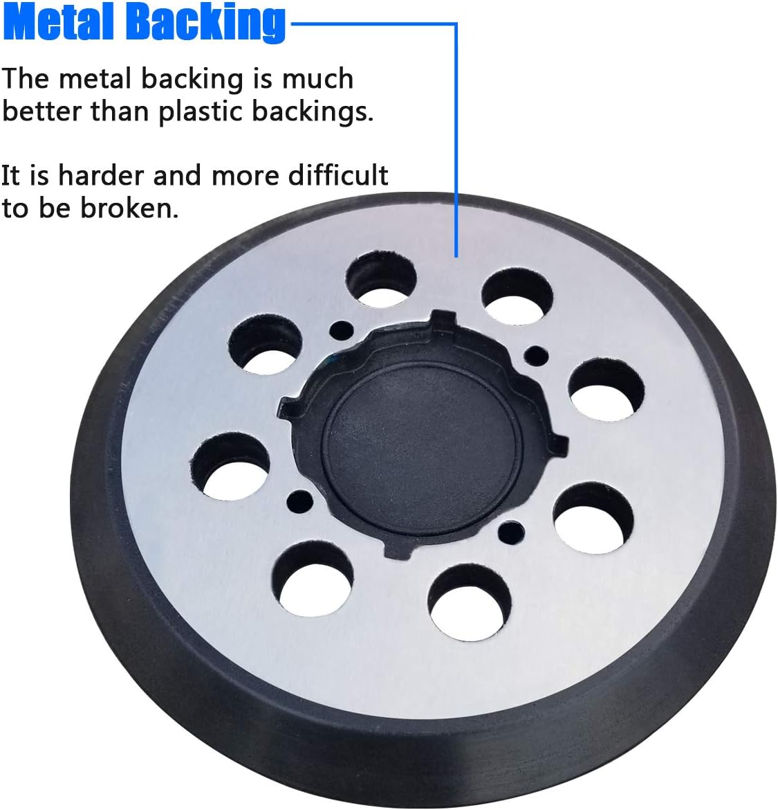 5 Inch 8 Hole Aluminum Alloy Hook and Loop Replacement Sander Pads for Dewalt DWE6421-B2 DWE6421-B3 DWE6423, 6423K DWE6421, 6421K, DCW210B Random Orbit Sander - 5" Sanding Backing Pad