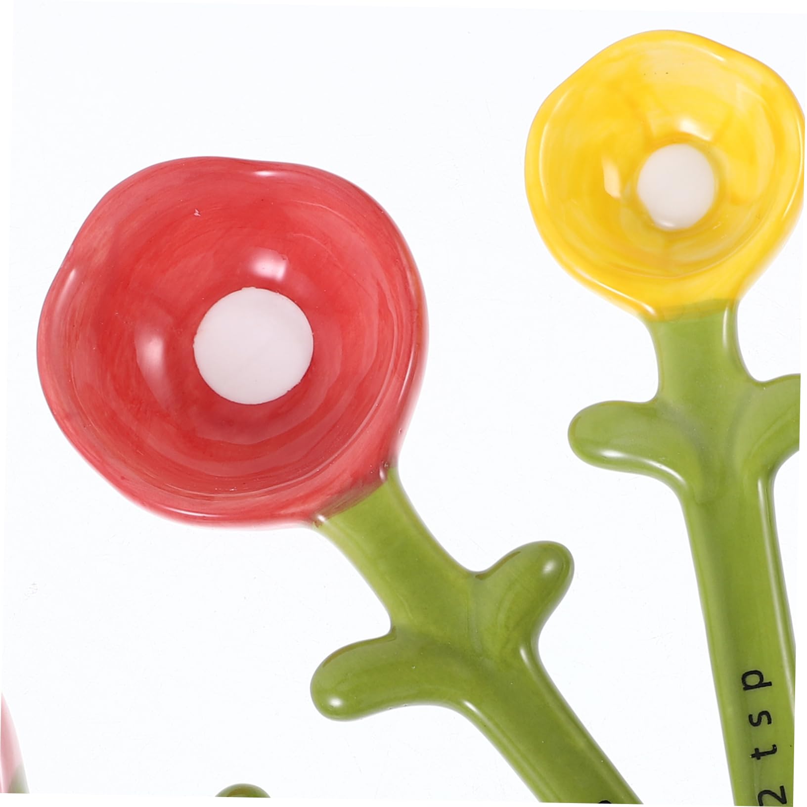 Cucchiai Dosatori a Forma di Fiore in Ceramica Base Graduata, Misurini per Ingredienti da Forno Secchi, Utensili Cucina per Dolci e Pasticceria, Set Compatto per Uso Domestico