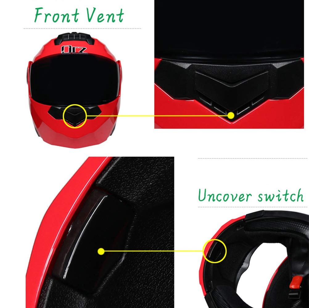 Motorradhelm Doppelvisier Integralhelm Damen und Herren Mofahelme Klapphelm mit Sonnenblende - Matt schwarz | Silber, S